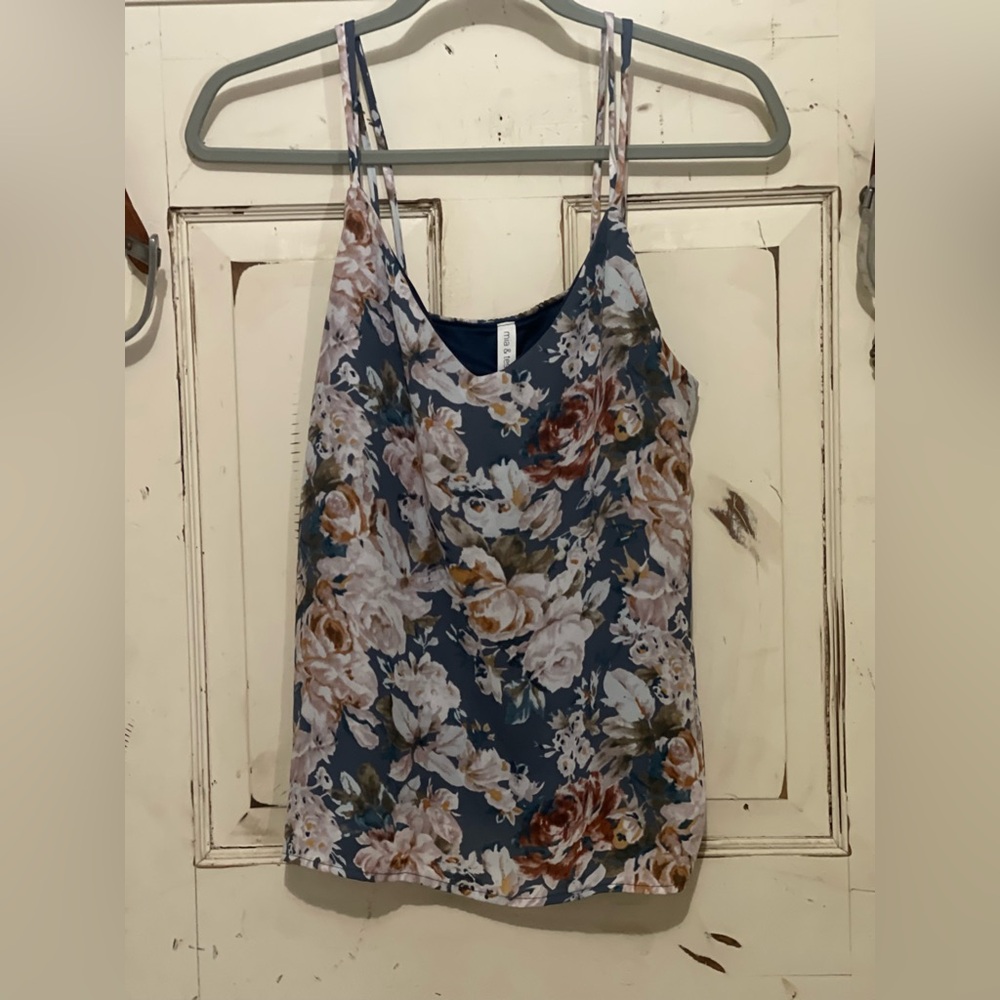 Floral Blouse with Spaghetti Straps NWOT
